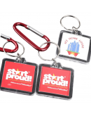 Accesorio para llavero. Cuadrado. Acrílico+aleación de cobre. 40x40 milímetros. 5 uds.