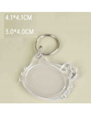 Accesorio para llavero. Gato. Acrílico+aleación de cobre. 41x41 milímetros. 5 uds.