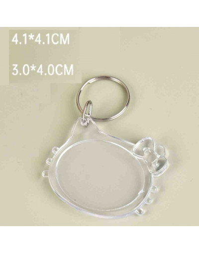 Accesorio para llavero. Gato. Acrílico+aleación de cobre. 41x41 milímetros. 5 uds.