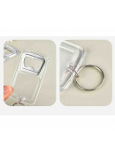 Accesorio para llavero. Abre botellas. Acrílico+aleación de cobre. 84x46 milímetros. 5 uds.