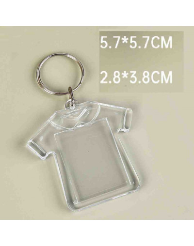 Accesorio para llavero. Camiseta. Acrílico+aleación de cobre. 57x57 milímetros. 5 uds.