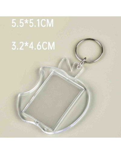 Accesorio para llavero. Manzana. Acrílico+aleación de cobre. 55x51 milímetros. 5 uds.