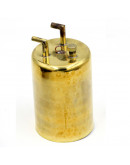 Soldador de fuelle. Incluye: soplete,  fuelle, manguera, embudo, depósito combustible bronce. 1 set.