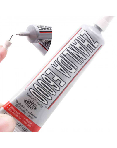 Pegamento E6000. Secado Lento (24 a 72 horas). Pegajoso a los 2-10'. Fragua a los 20'. 50 ml.