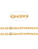 Acero inoxidable. Color dorado. Link: 4x5x0,5 milímetros. 1 metro.