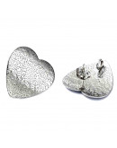 Pin aretes con cierre. Acero inoxidable. Color plateado. Corazón 20x20 mm. Pin 10.5x0.5 mm. 2 uds.