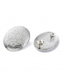 Pin aretes con cierre. Acero inoxidable. Color plateado. Ovalo 25x20 mm. Pin 10.5x0.5 mm. 2 uds.