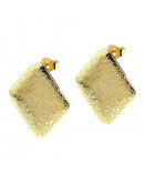 Pin aretes con cierre. Acero inoxidable. Color dorado. Rombo 25x22 mm. Pin 10.5x0.5 mm. 2 uds.