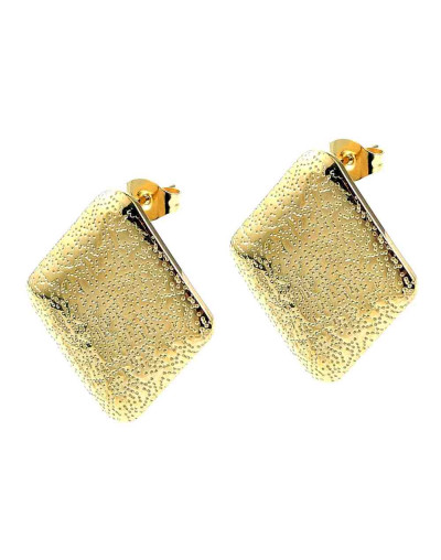 Pin aretes con cierre. Acero inoxidable. Color dorado. Rombo 25x22 mm. Pin 10.5x0.5 mm. 2 uds.