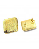 Pin aretes con cierre. Acero inoxidable. Color dorado. Rombo 25x22 mm. Pin 10.5x0.5 mm. 2 uds.