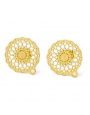 Pin aretes con cierre. Acero inoxidable. Color dorado. 14 mm diámetro. 1,2 mm perforación. 2 uds.