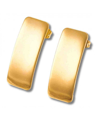 Pin aretes con cierre. Acero inoxidable. Color dorado. 26x10 milímetros. 2 mm perforación. 2 uds.