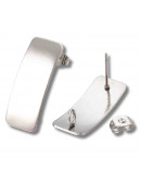 Pin aretes con cierre. Acero inoxidable. Color plateado. 26x10 milímetros. 2 mm perforación. 2 uds.