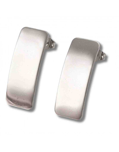 Pin aretes con cierre. Acero inoxidable. Color plateado. 26x10 milímetros. 2 mm perforación. 2 uds.