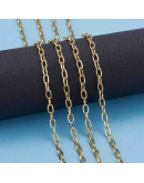 Acero inoxidable. Color dorado. Link ovalado. 7x4x0.8 mm.  1 metro.