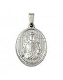 Religión: Virgen María. Acero inoxidable. Color plateado. 21x13x2 mm. 4x6 mm cierre. 1 ud.