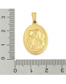 Religión: Jesús. Acero inoxidable. Color dorado. 24x16x2~2.5 mm. 3x5 mm cierre. 1 ud.