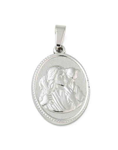 Religión: Jesús. Acero inoxidable. Color plateado. 24x16x2~2.5 mm. 3x5 mm cierre. 1 ud.