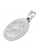 Religión: Jesús. Acero inoxidable. Color plateado. 24x16x2~2.5 mm. 3x5 mm cierre. 1 ud.