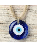 Ojo Turco. Color celeste. Glass Lampwork. 36x5 milímetros. 4 mm perforación. 1 ud.
