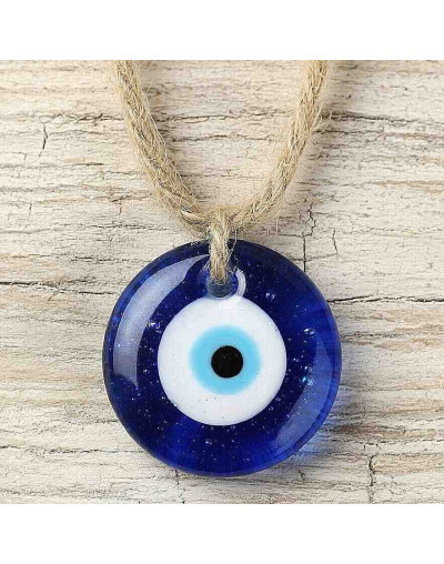Ojo Turco. Color celeste. Glass Lampwork. 36x5 milímetros. 4 mm perforación. 1 ud.