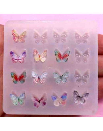 Molde para resina. Grado alimentario. Mariposas. 56x56x7 mm. 1 ud.