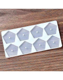 Molde silicona. Velas, jabones y resina. Pentágonos. 92x19x7 mm. 4 mm perforación. 1 ud.