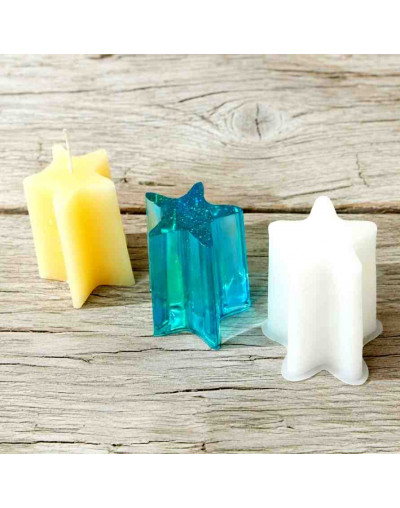 Molde silicona. Velas, jabones y resina. Estrella. 56x56x72 mm. 1 ud.