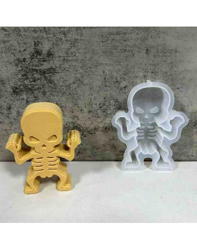 Molde silicona. Velas, jabones y resina. Esqueleto. 109x83x24 mm. 1 ud.