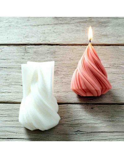 Molde silicona. Velas, jabones y resina. Cono Twist. 62x90 mm. 1 ud.