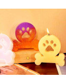 Molde silicona. Velas, jabones y resina. Huella y hueso. 115x108x23 mm. 1 ud.