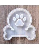 Molde silicona. Velas, jabones y resina. Huella y hueso. 115x108x23 mm. 1 ud.