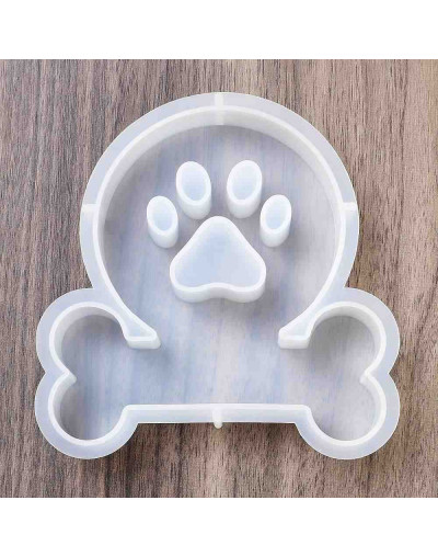 Molde silicona. Velas, jabones y resina. Huella y hueso. 115x108x23 mm. 1 ud.