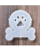 Molde silicona. Velas, jabones y resina. Huella y hueso. 115x108x23 mm. 1 ud.