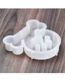 Molde silicona. Velas, jabones y resina. Huella y hueso. 115x108x23 mm. 1 ud.