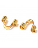 Wire guardians. Acero inoxidable. Color dorado. 5x6.6x2 mm. 1.50 mm agujero. 10 uds.