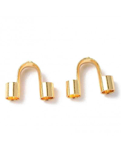Wire guardians. Acero inoxidable. Color dorado. 5x6.6x2 mm. 1.50 mm agujero. 10 uds.