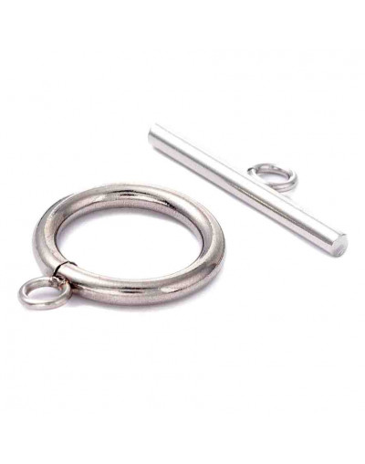 Cierre de barra. Acero inoxidable. Color plateado. 23x18x2.5 mm. Barra 25 mm. 3 mm agujero. 1 set.