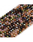 Rondelle faceteado. Mixed Color Electroplateado. 6x5 mm. 1.4 mm perforación. 90 uds hilo aprox. 