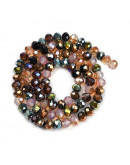 Rondelle faceteado. Mixed Color Electroplateado. 6x5 mm. 1.4 mm perforación. 90 uds hilo aprox. 