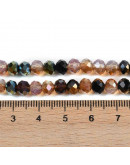 Rondelle faceteado. Mixed Color Electroplateado. 6x5 mm. 1.4 mm perforación. 90 uds hilo aprox. 