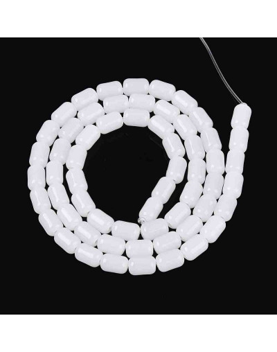 Barril. 6~6.5x4~5 mm. WHITE. 0,7 mm perforación. 65 uds hilo aprox.. 1 hilo.