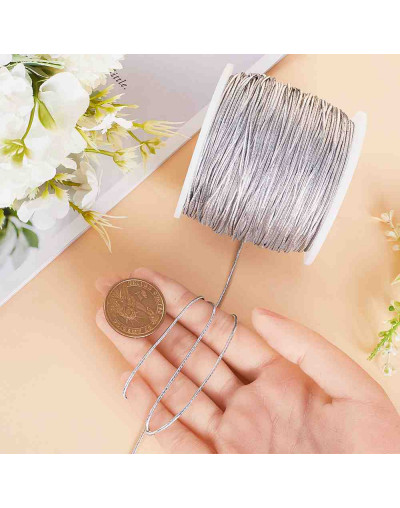 Hilo elástico. SILVER. Nylon+caucho. Alta resistencia. 1 milímetro de grosor.  5 metros.