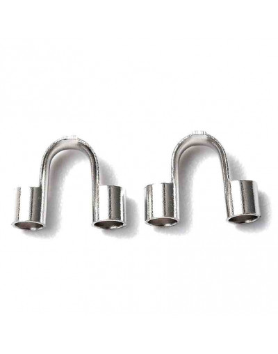 Wire guardians. Acero inoxidable. Color plateado. 5x6.6x2 mm. 1.50 mm agujero. 10 uds.