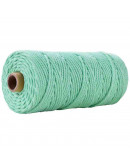 Hilo 100% algodón. Macramé. 3 milímetros grosor. Color: AQUAMARINE. 100 metros. 1 cono.