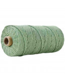 Hilo 100% algodón. Macramé. 3 milímetros grosor. Color: DARK SEA GREEN. 100 metros. 1 cono.