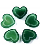 Agata Verde. Teñida. Corazón. 22~23x25x7 mm. Sin perforación. 1 ud.