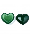 Agata Verde. Teñida. Corazón. 22~23x25x7 mm. Sin perforación. 1 ud.