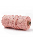 Hilo 100% algodón. Macramé. 3 milímetros grosor. Color: PINK. 100 metros. 1 cono.