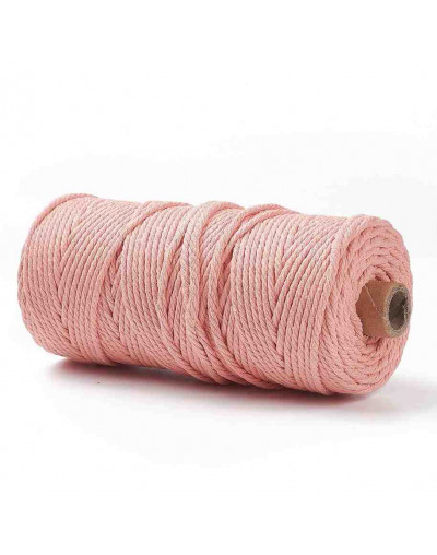 Hilo 100% algodón. Macramé. 3 milímetros grosor. Color: PINK. 100 metros. 1 cono.